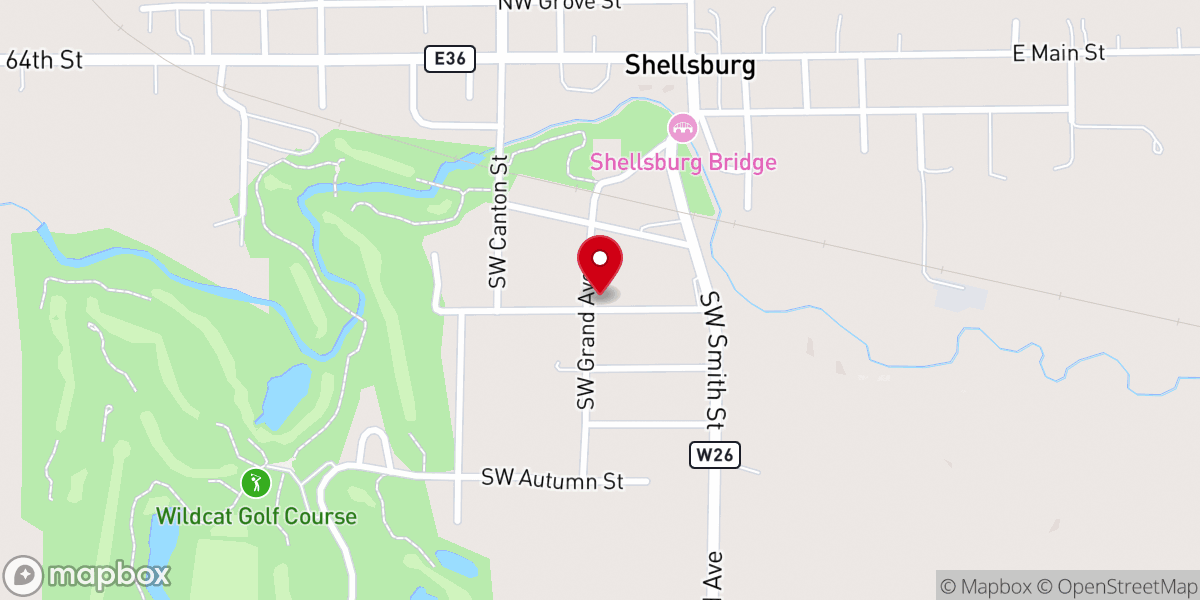 Map showing location of Zion Lutheran Church (LCMS)