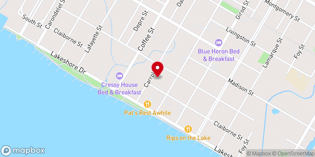 Map showing location of Mandeville Bible Church