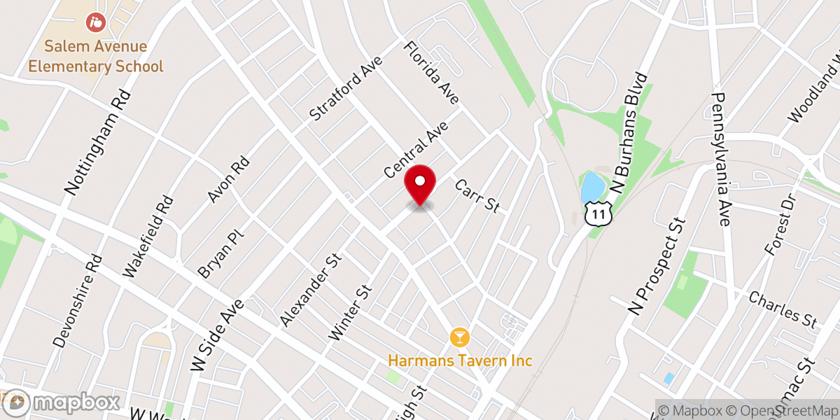 Map showing location of Hagerstown Christian Church