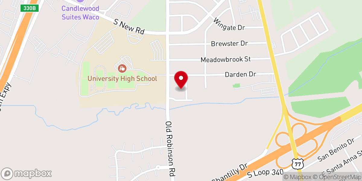 Map showing location of Meadowbrook Baptist Church