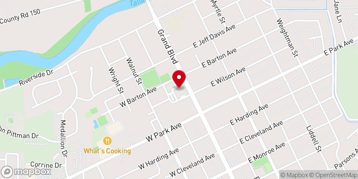 Map showing location of St John's Methodist Church