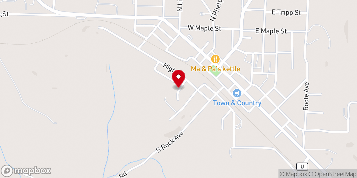 Map showing location of Mansfield Cumberland Presbyterian Church