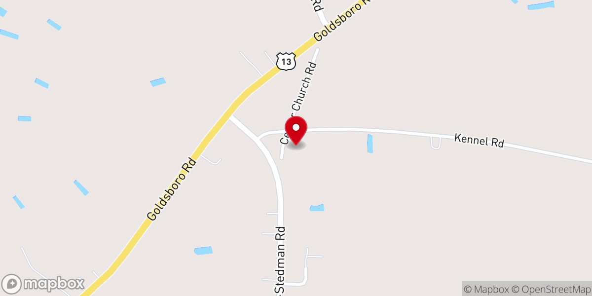 Map showing location of Center Baptist Church