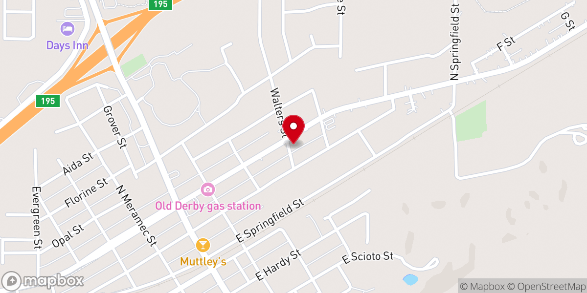 Map showing location of Victory Baptist Church