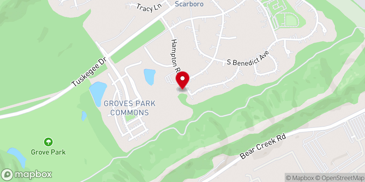 Map showing location of Scarboro Church of Christ