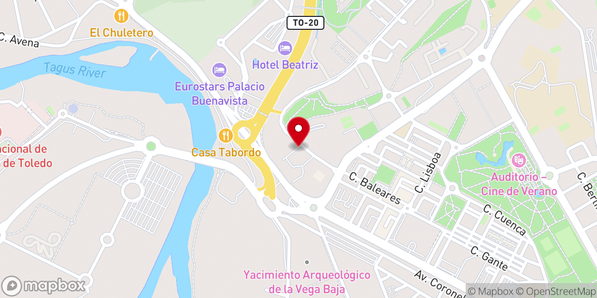 Map showing location of Casa Sacerdotal