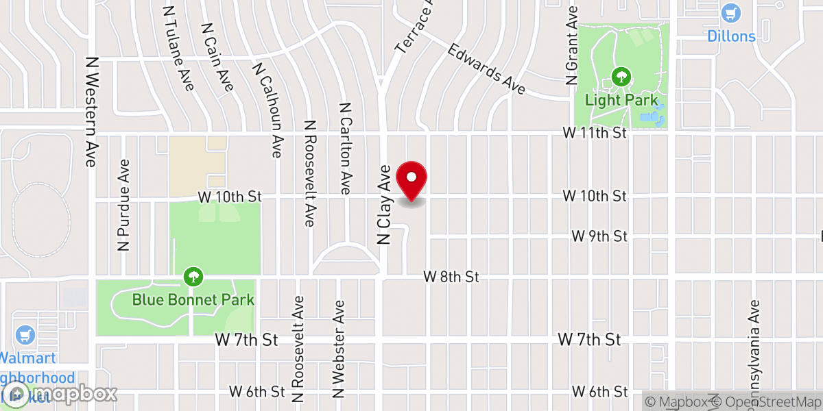 Map showing location of First Christian Church