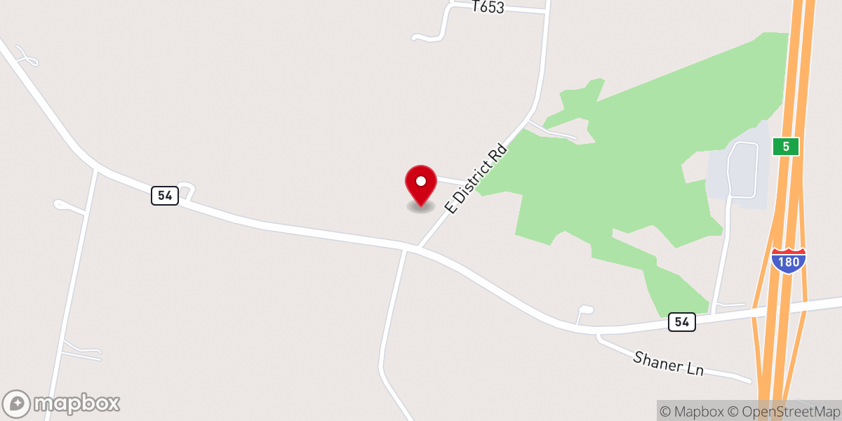 Map showing location of East District Mennonite Church