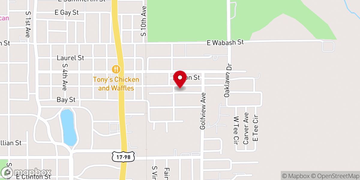 Map showing location of Abyssinia Missionary Baptist Church