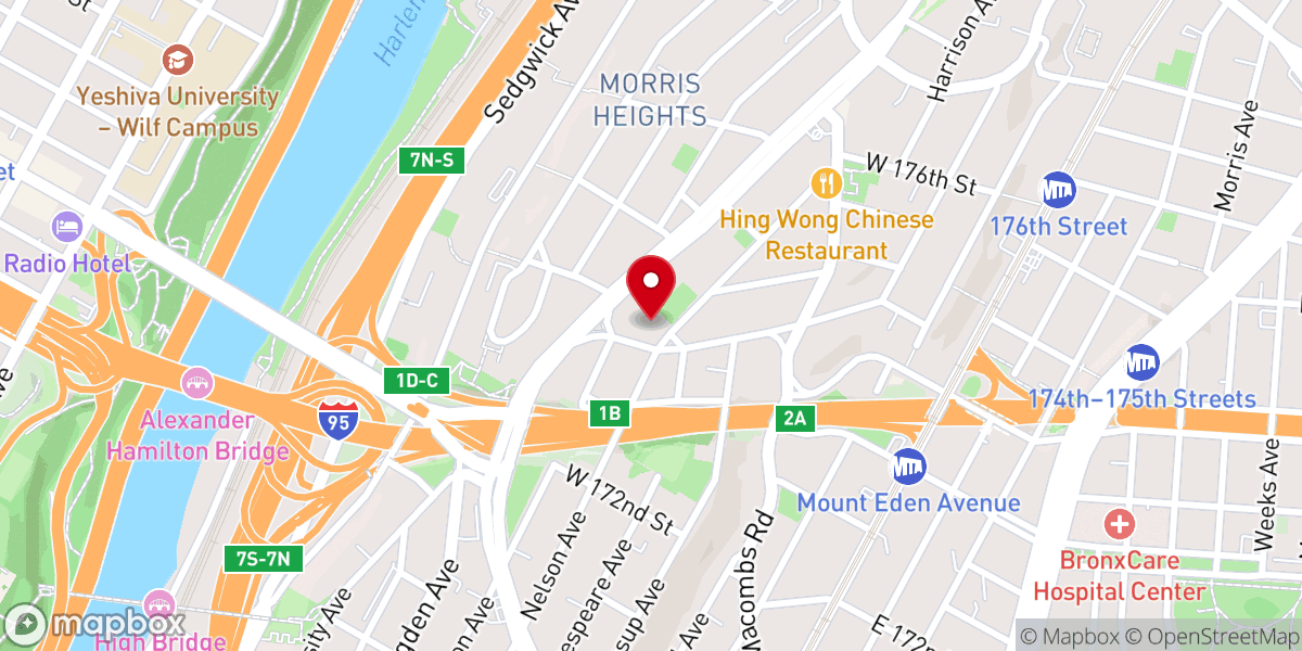 Map showing location of BronxWorks