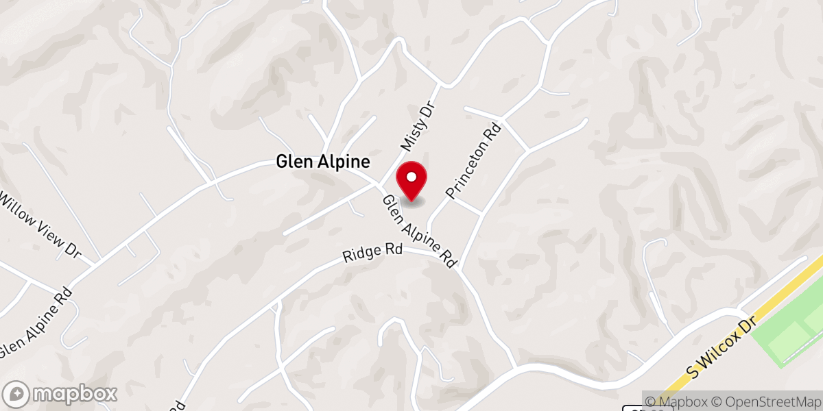Map showing location of Glen Alpine Church