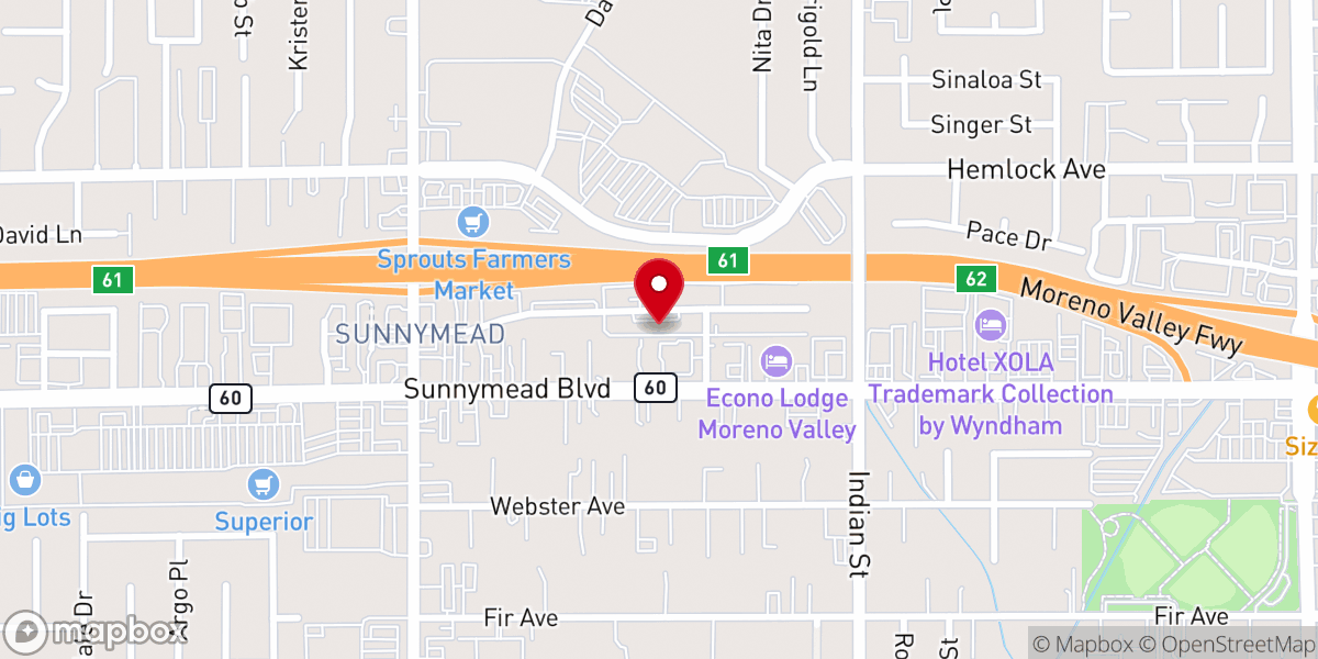 Map showing location of Maranatha Community Church - Moreno Valley