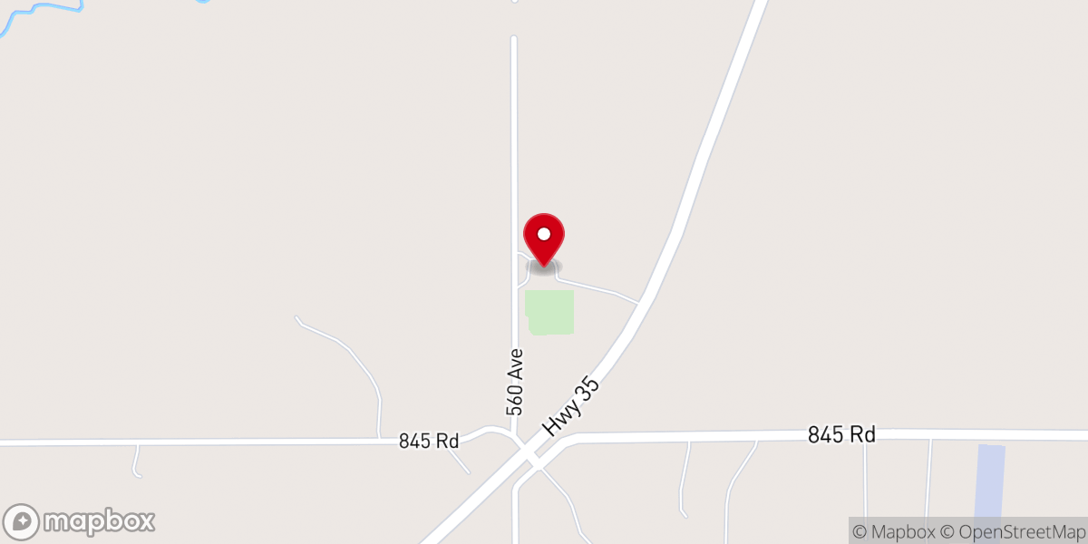 Map showing location of Peace Church