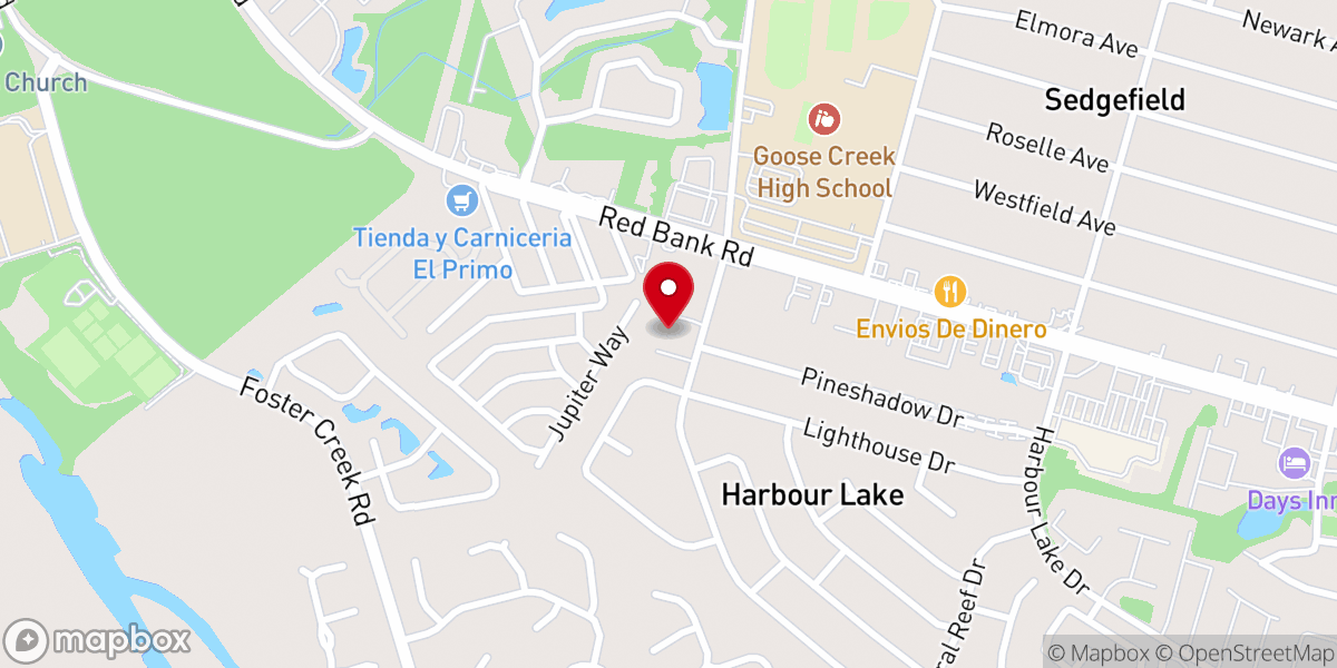 Map showing location of Harbour Lake Baptist Church