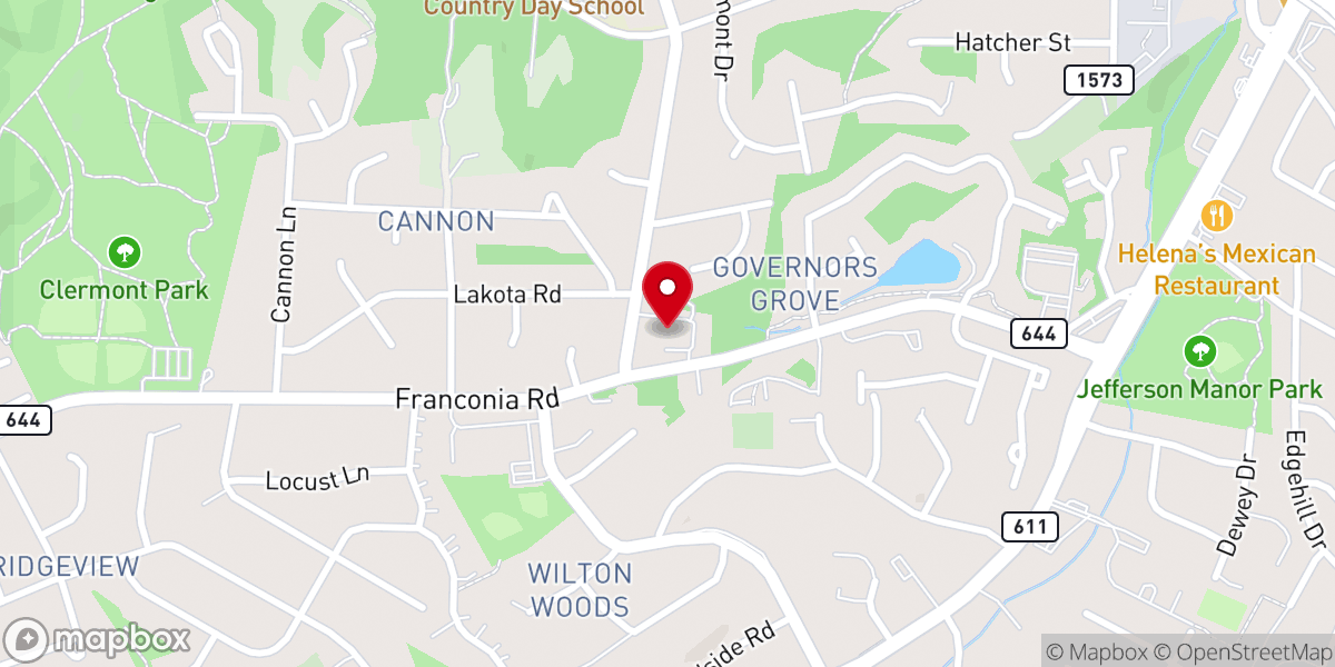 Map showing location of Life Community Church Alexandria