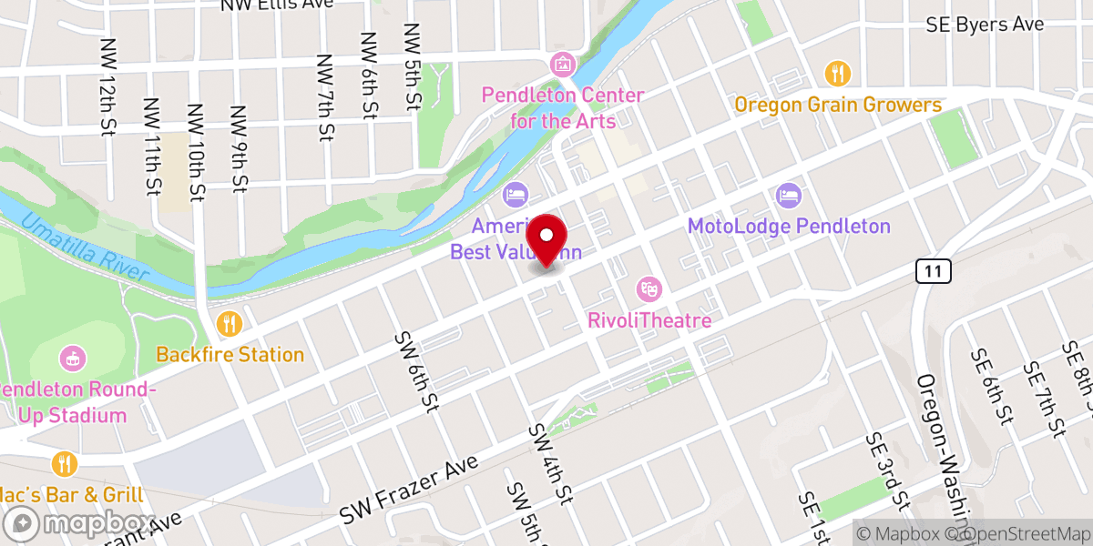 Map showing location of First Presbyterian Church