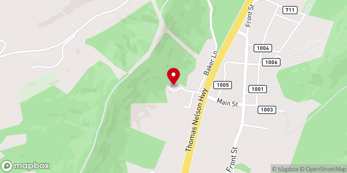 Map showing location of Bright Hope Baptist Church