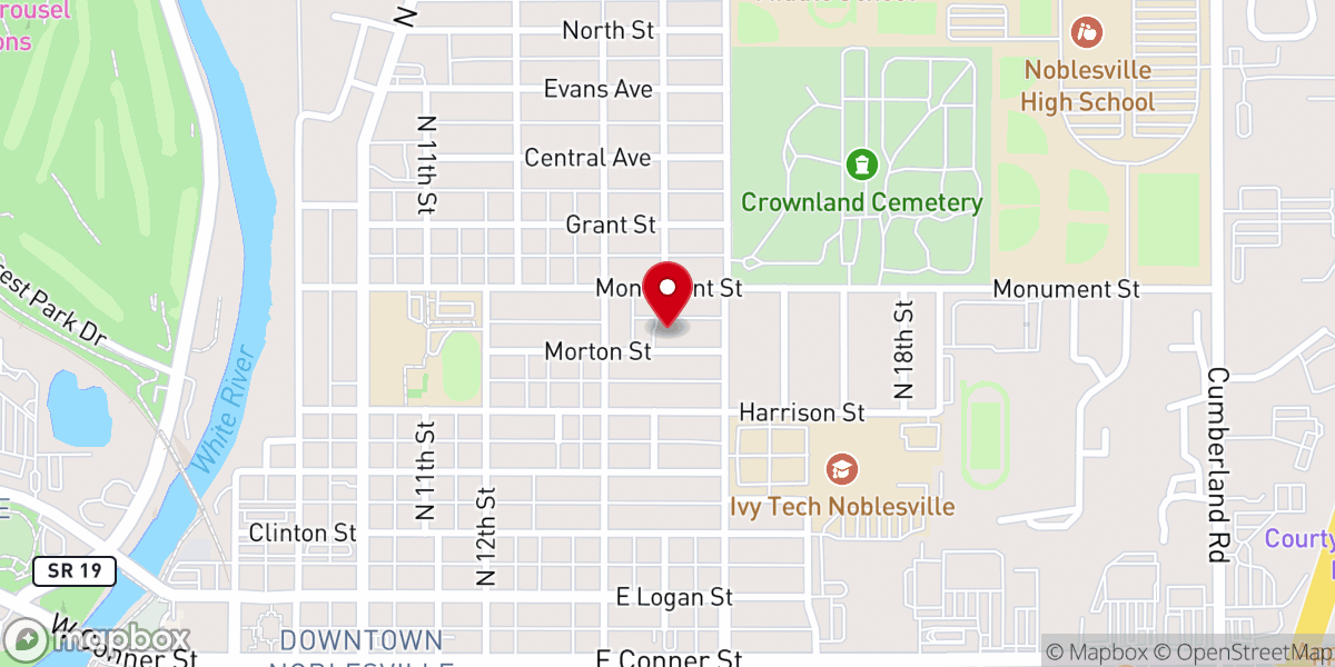 Map showing location of United Pentecostal Church of Noblesville