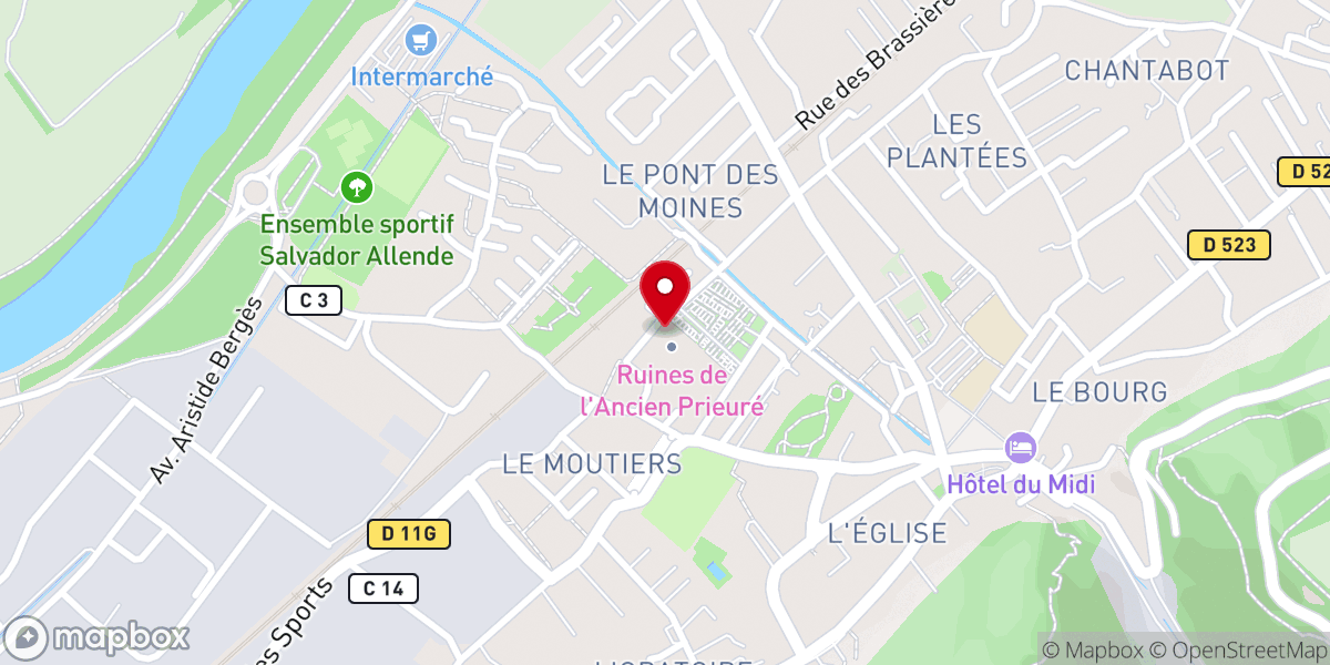 Map showing location of Prieuré bénédictin (Xe)