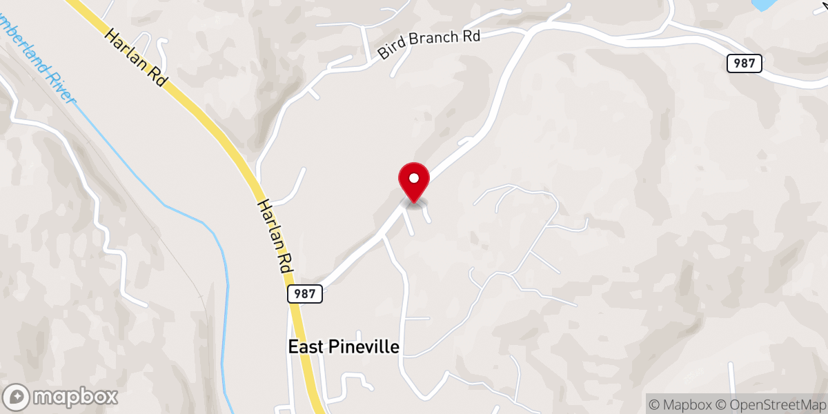Map showing location of Laurel Hill Pentecostal Church