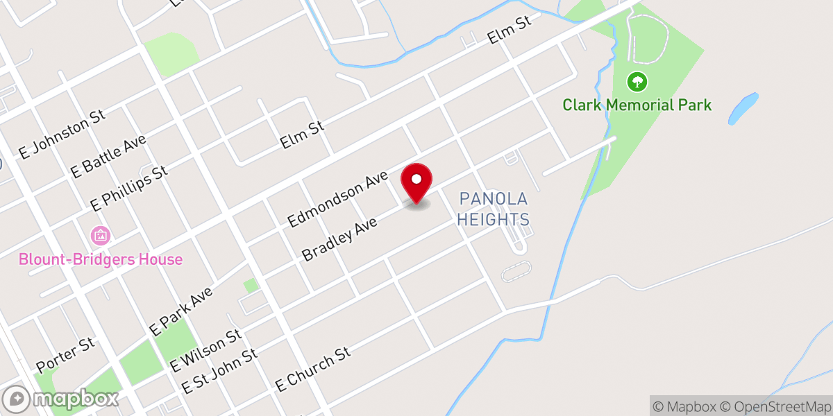 Map showing location of Johnson Chapel Church