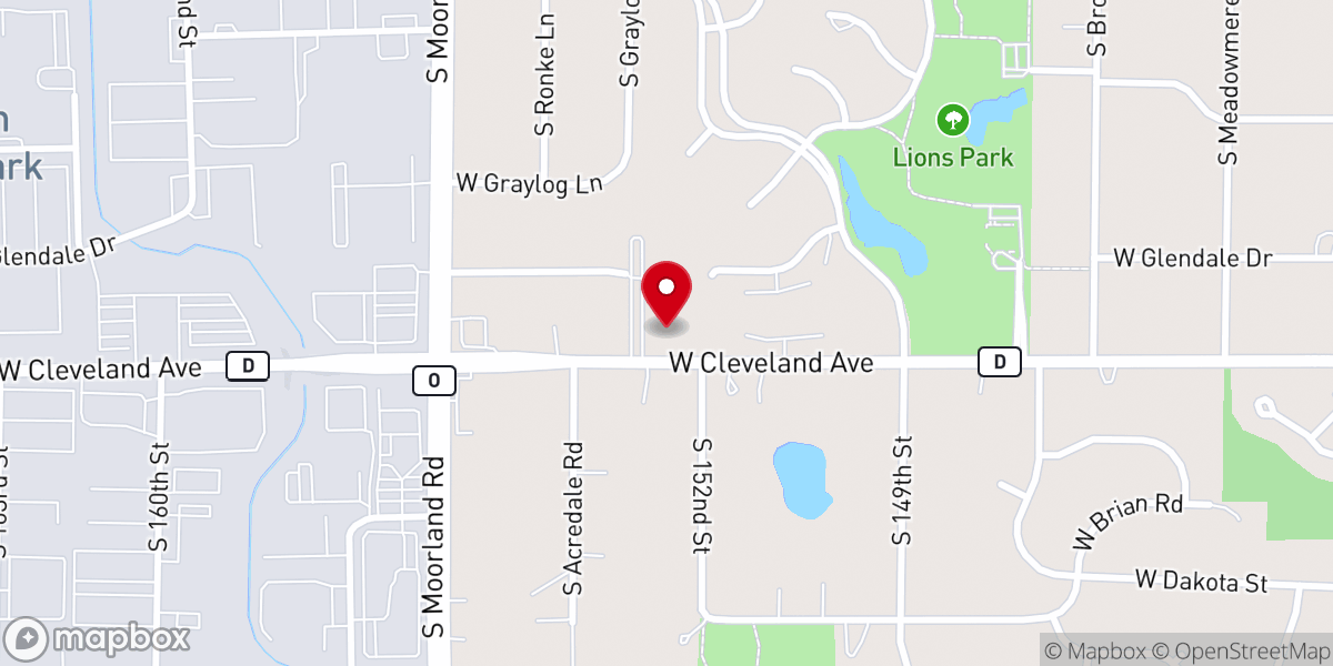 Map showing location of Blessed Savior Lutheran Church