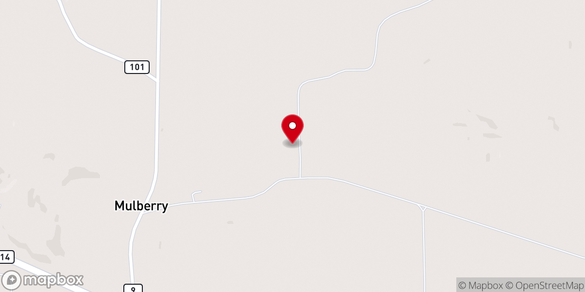 Map showing location of Mellards Chapel Church