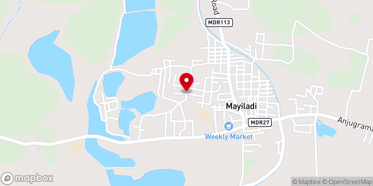 Map showing location of Malaivilai Pentecostal Church