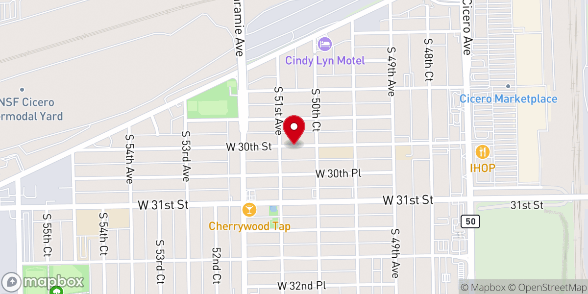 Map showing location of Cicero Pentecostal Church of Christ