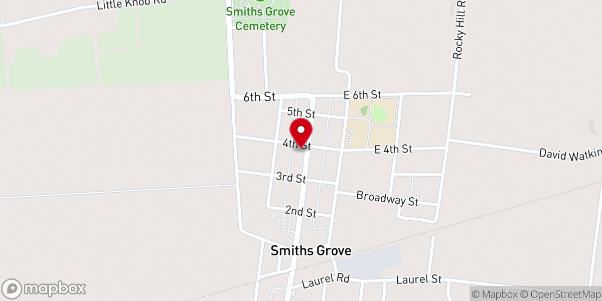 Map showing location of Smiths Grove Methodist Church