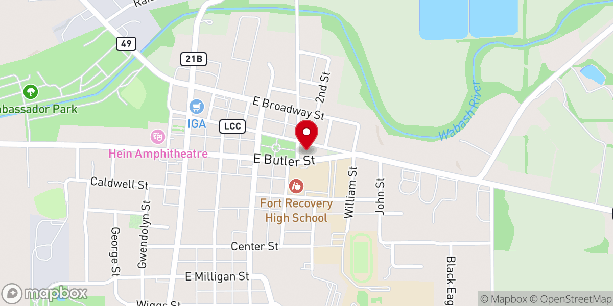 Map showing location of Church of the Nazarene