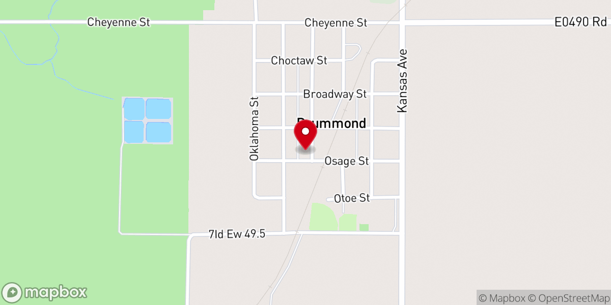 Map showing location of Town of Drummond