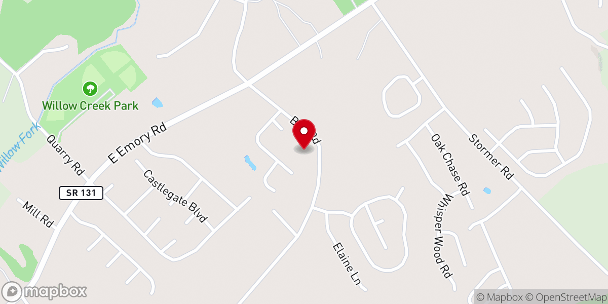 Map showing location of Christ the Rock Church of God