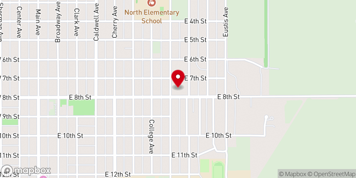 Map showing location of First Christian Church