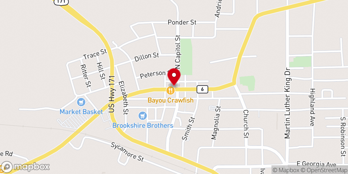 Map showing location of Sabine Theater - Many Community Center