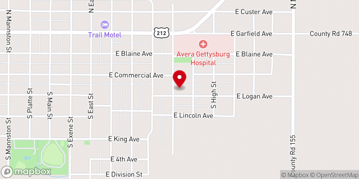 Map showing location of Emmanuel Lutheran Church
