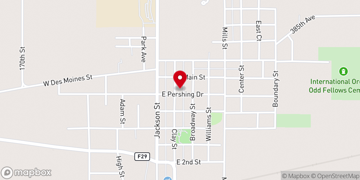 Map showing location of Grace United Methodist Church