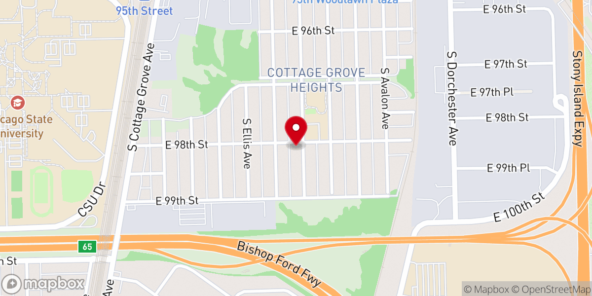 Map showing location of Grove Heights Baptist Church