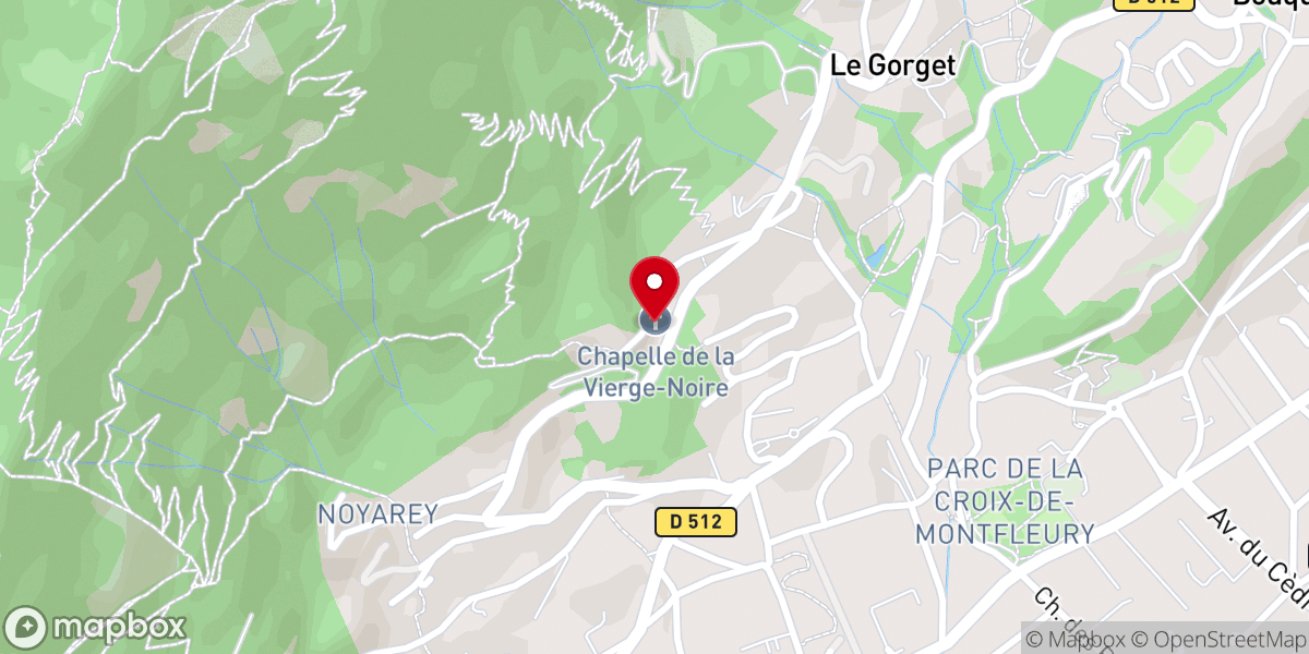 Map showing location of Chapelle de la Vierge Noire
