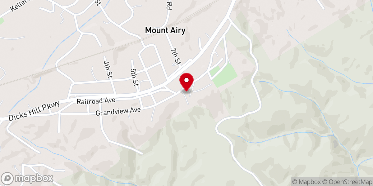 Map showing location of Mt Airy Baptist Church