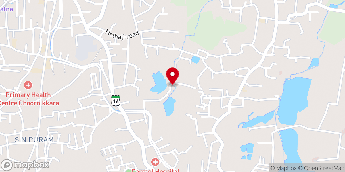 Map showing location of Thachanampara Sree Gouri Sankara Kshethram
