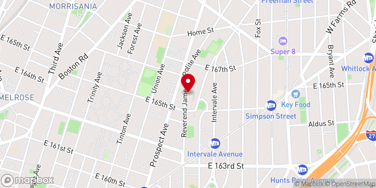 Map showing location of Congregation Mount Horeb