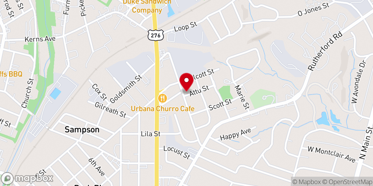 Map showing location of Bruton Temple Baptist Church