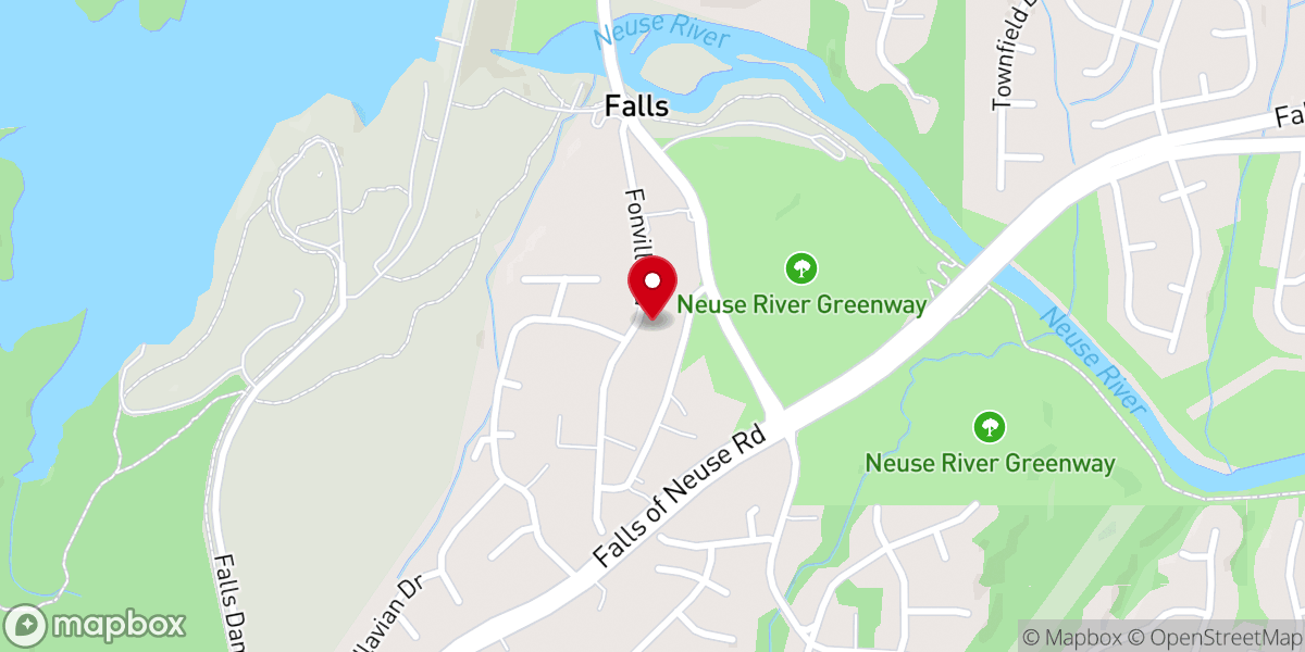Map showing location of Falls Baptist Church