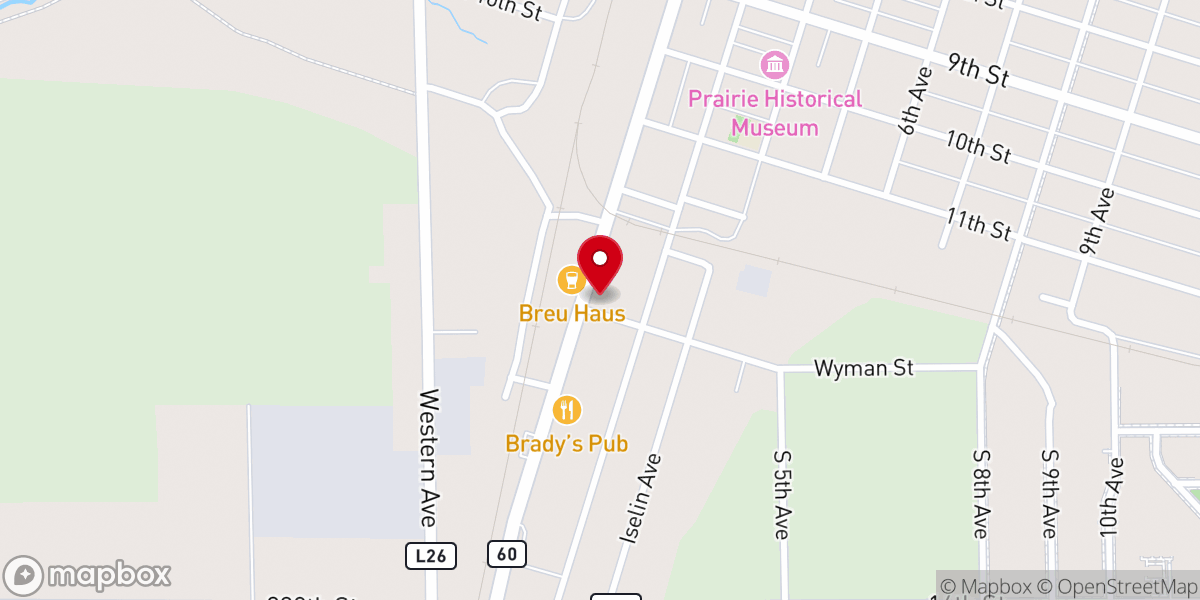 Map showing location of Our Savior Lutheran Church