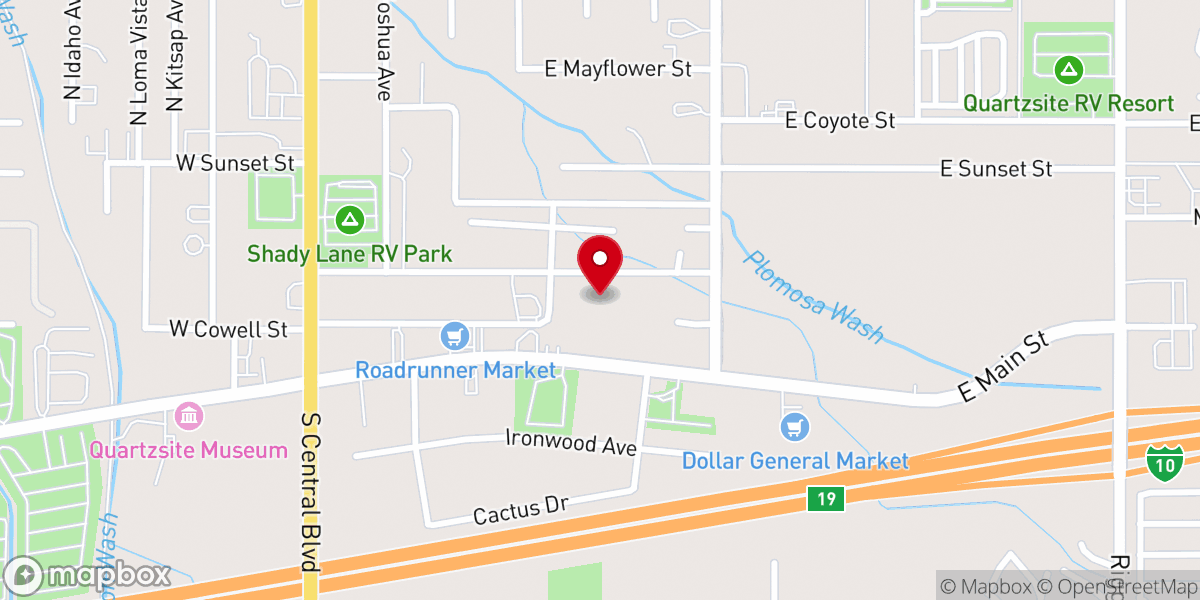 Map showing location of Quartzsite Community Bible Church