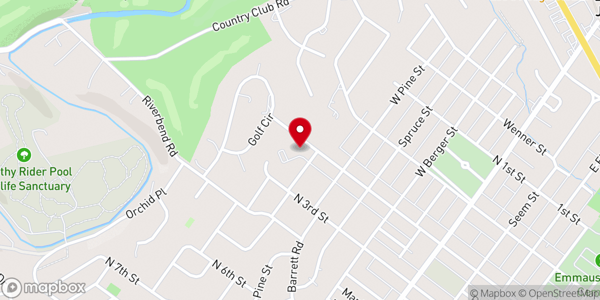 Map showing location of Faith Presbyterian Church