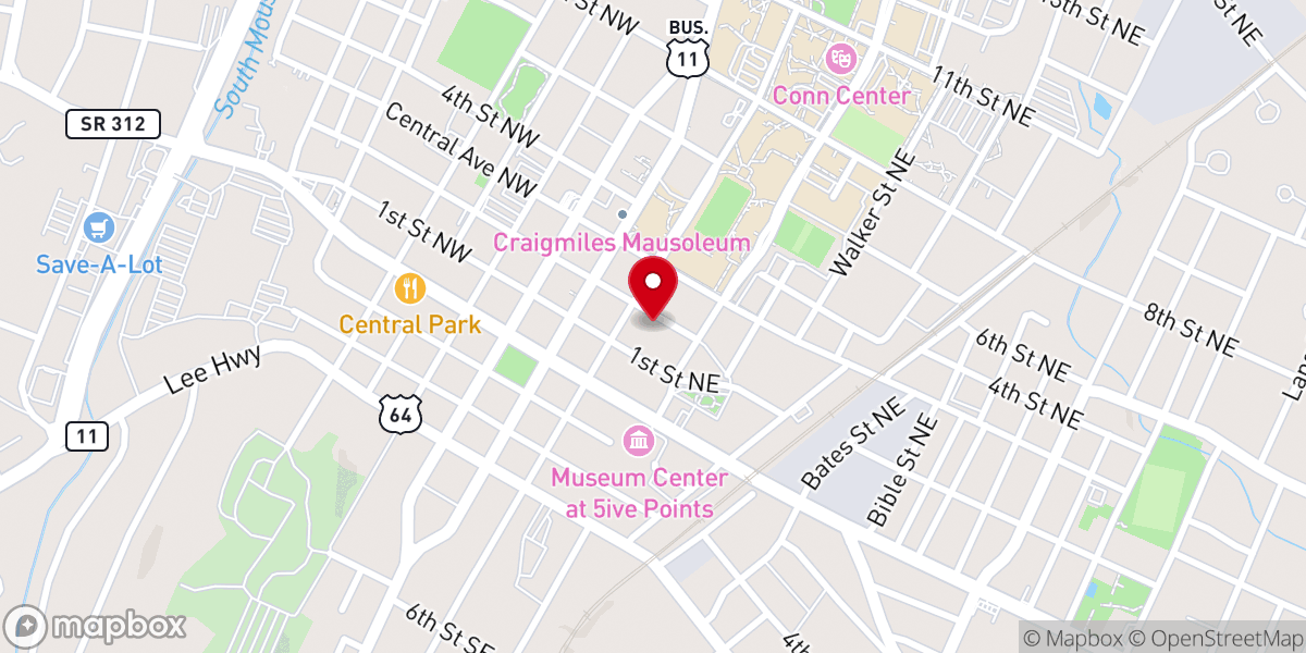 Map showing location of MainStreet Cleveland, Tennessee