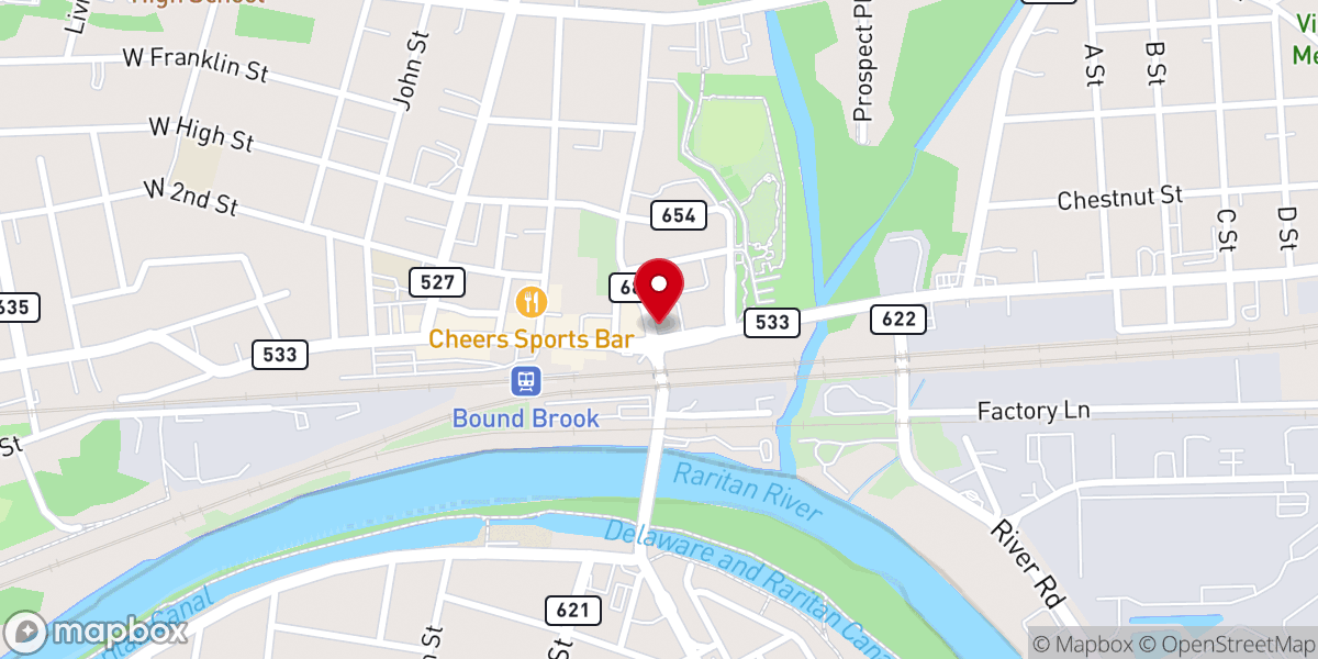 Map showing location of Hope Church