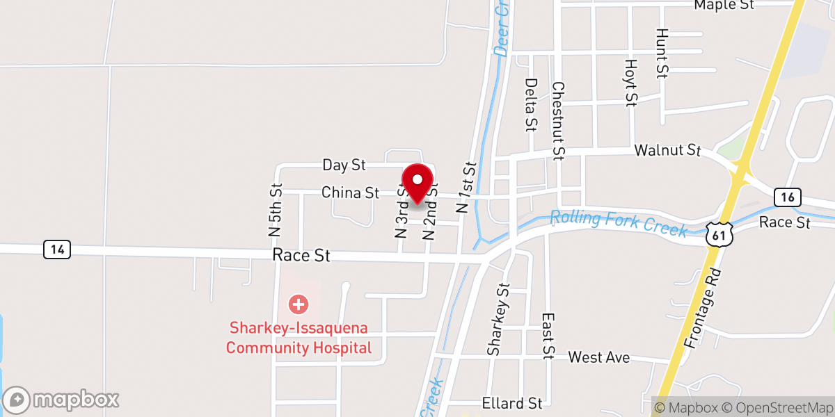 Map showing location of First Baptist Church